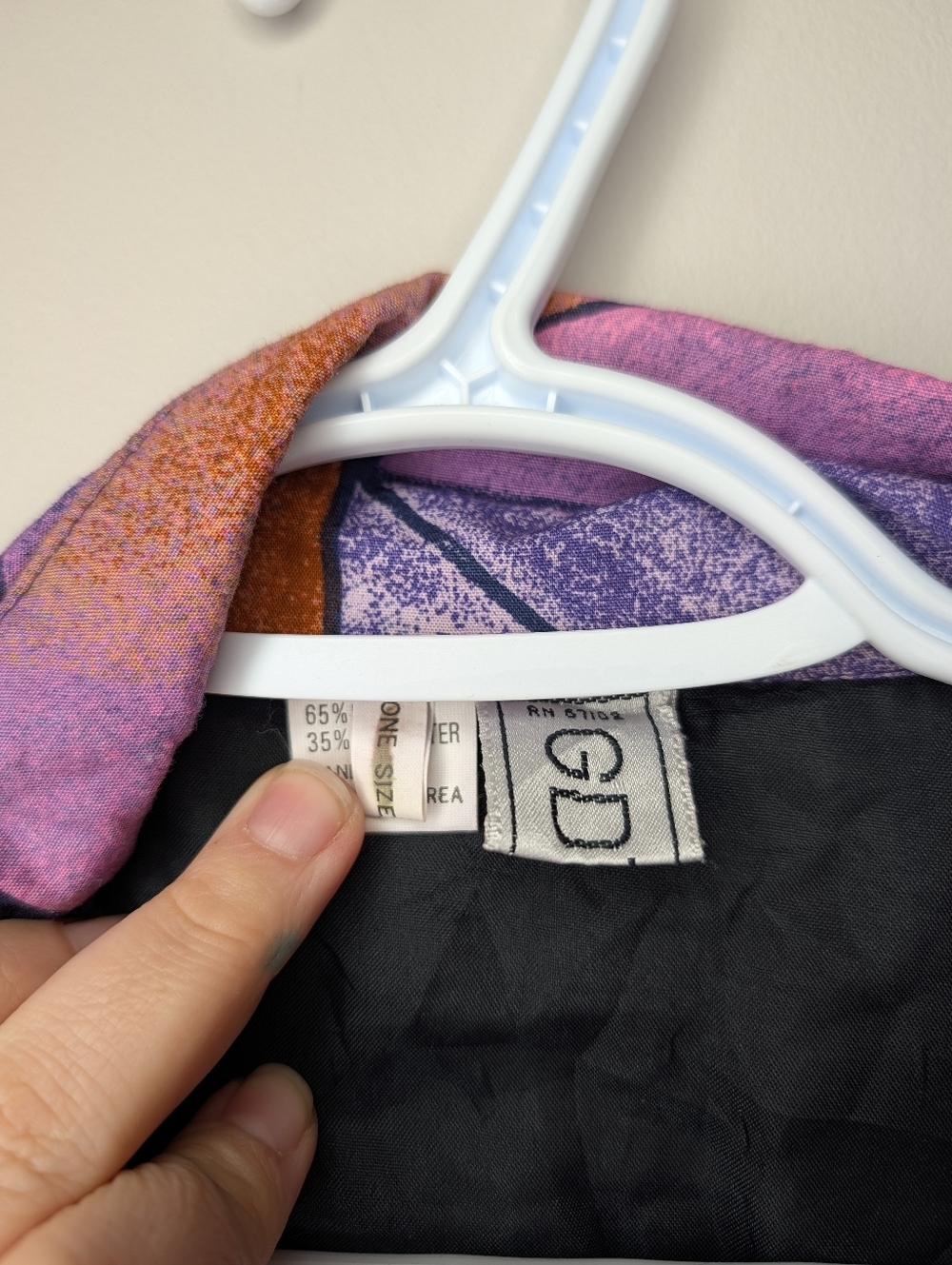 Vintage Abstract Print Jacket Pink Purple OSFM Fits L XL 90s Bold - Picture 4 of 12